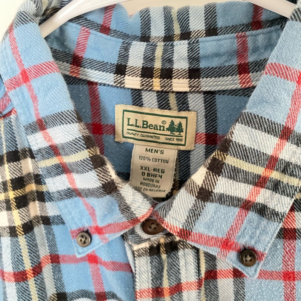 vintage LLBean Men’s XXL Reg flannel plaid button down, Burberry look